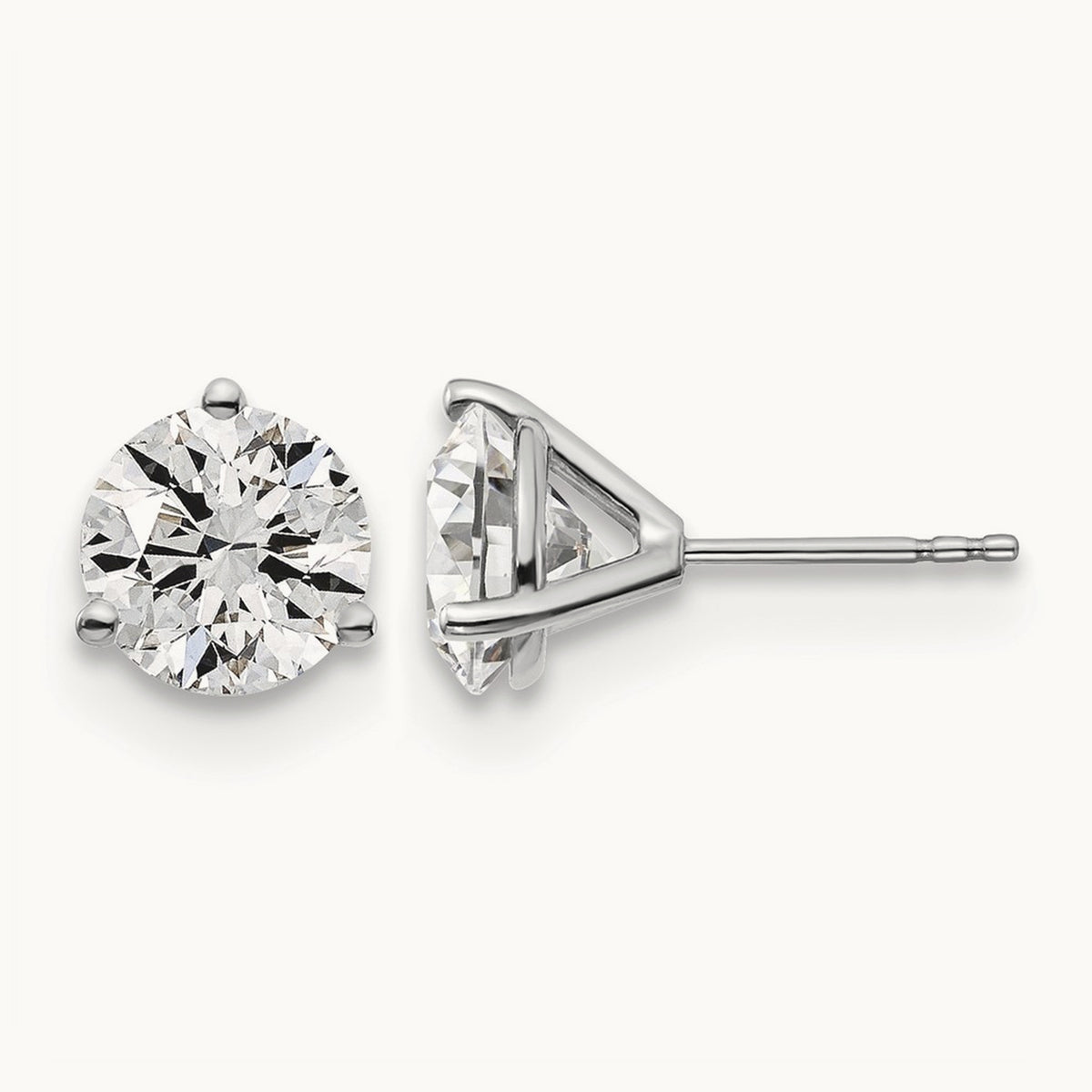 Round Stud Earrings, 0.10-6.00 ct tw Lab-Grown Diamond