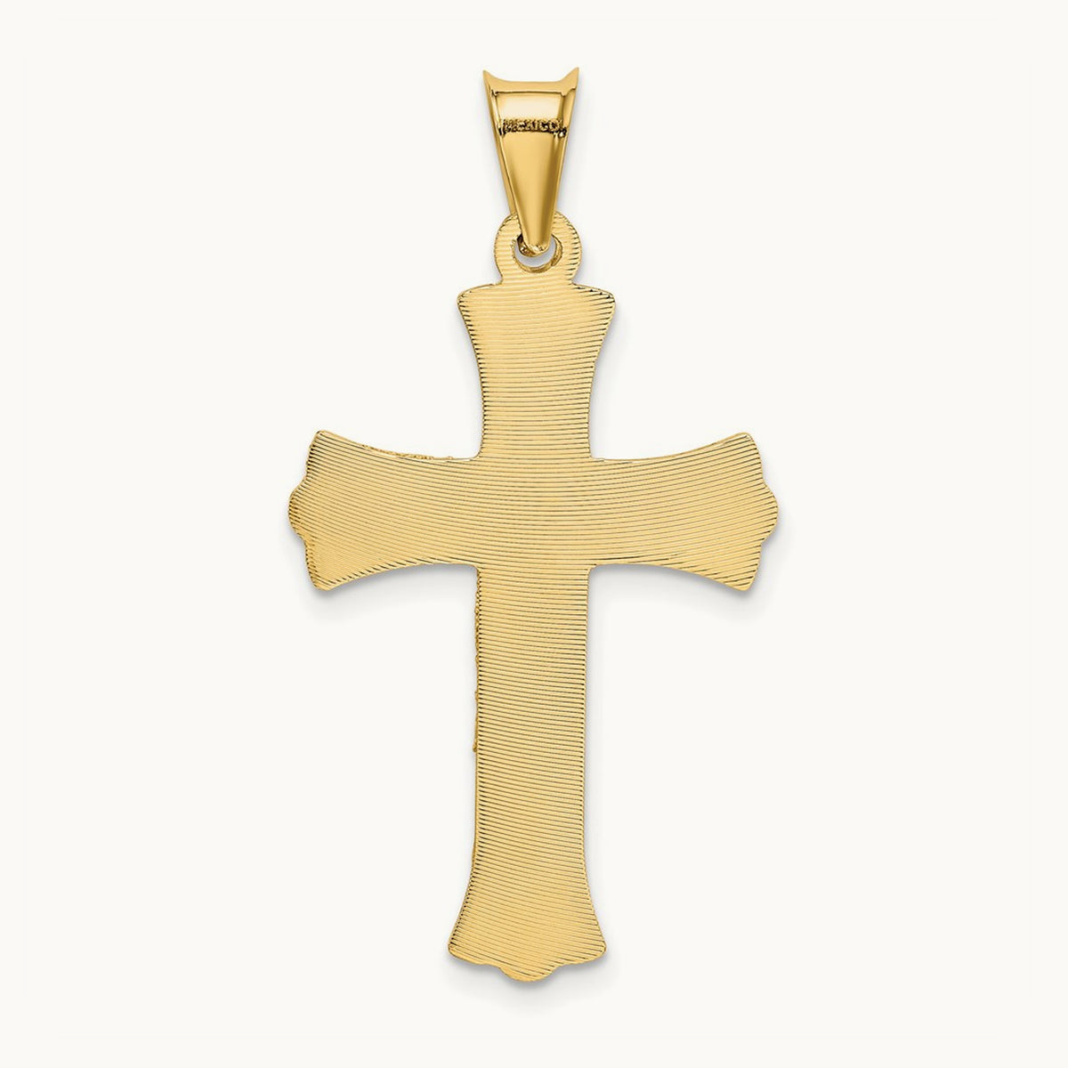 Polished Satin and D/C Crucifix Pendant, 14K
