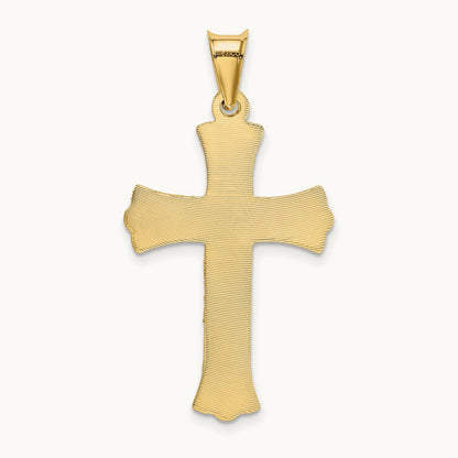 Polished Satin and D/C Crucifix Pendant, 14K