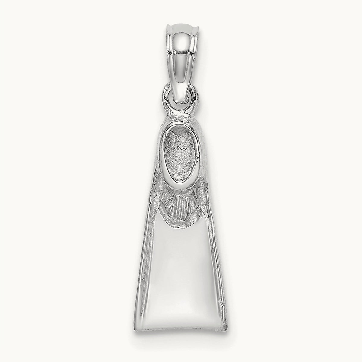 Scuba Flipper Charm — 14K White Gold