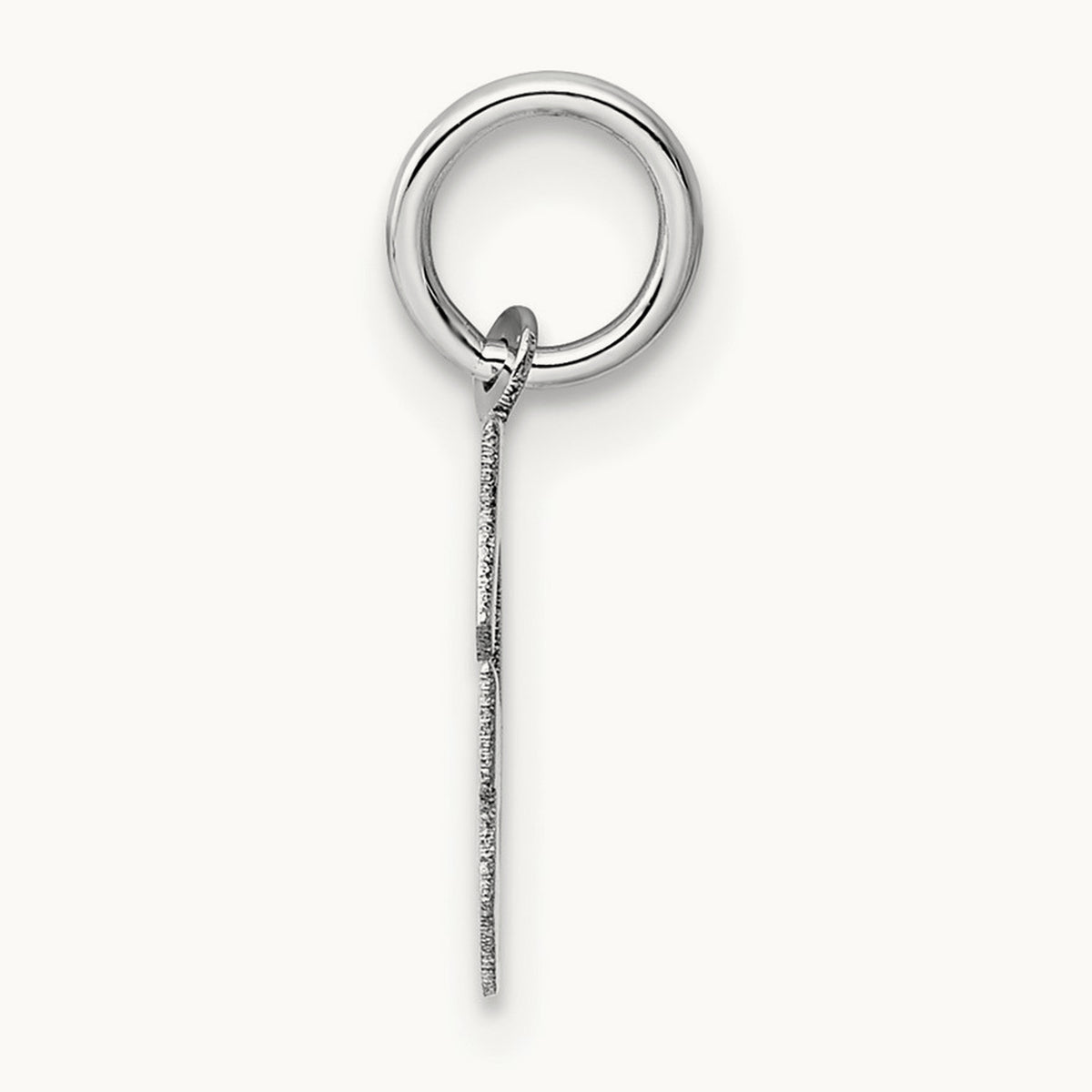 Small Block Initial Charm — 14K White Gold, G