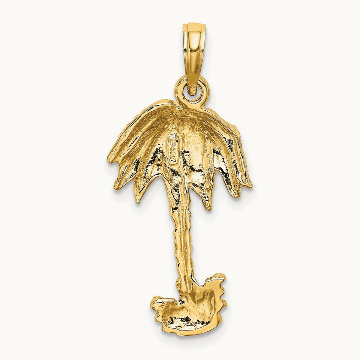 2-D Textured Single Palm Tree Charm — 23.1mm