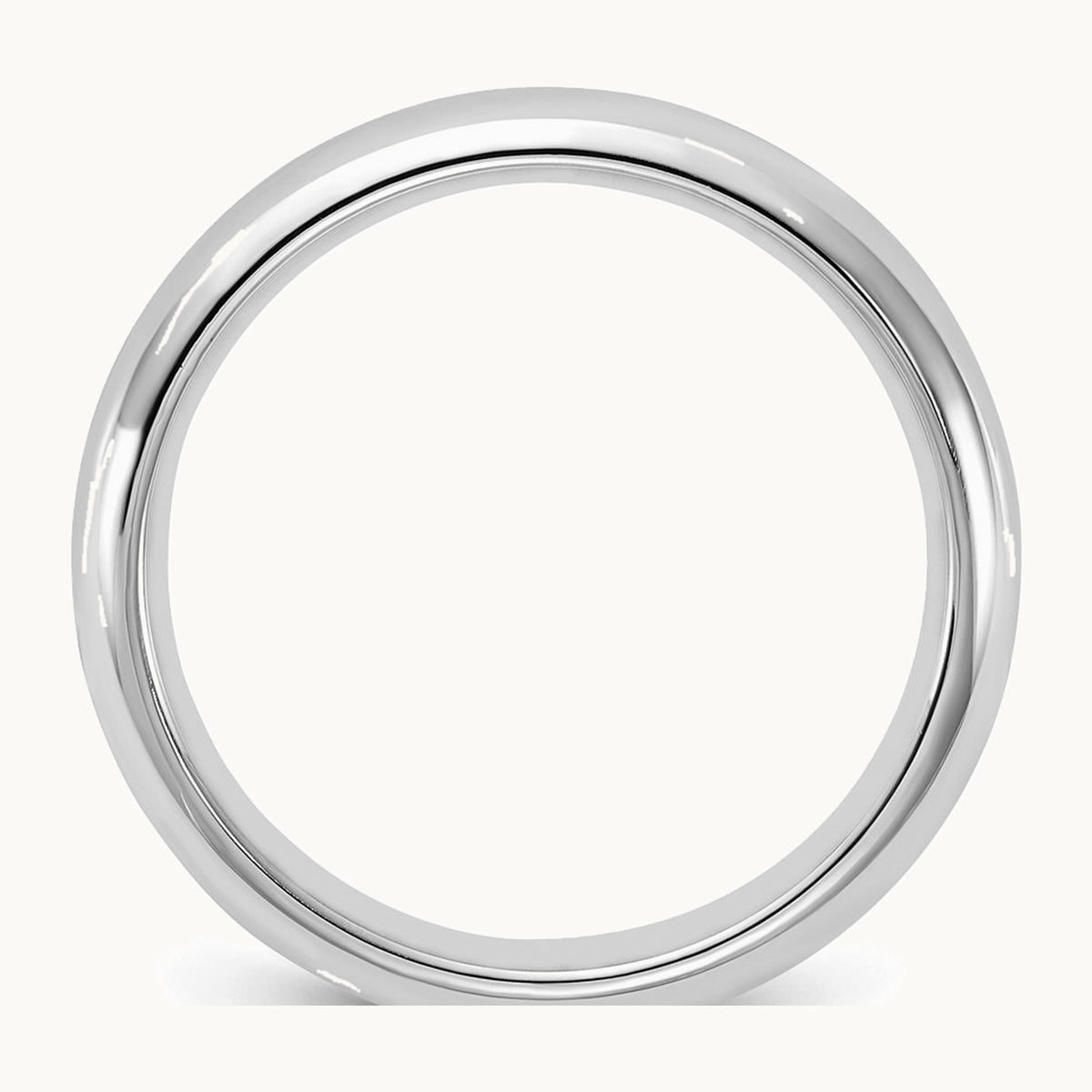 Sterling Silver Rhodium-plated 4mm Comfort Fit Band