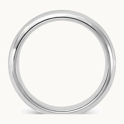 Sterling Silver Rhodium-plated 4mm Comfort Fit Band