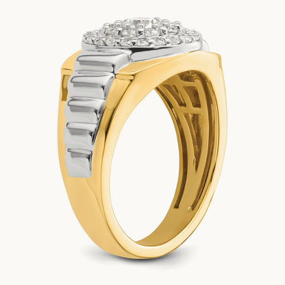 Cluster Men's Ring, 1.25 ct tw Lab-Grown Diamond