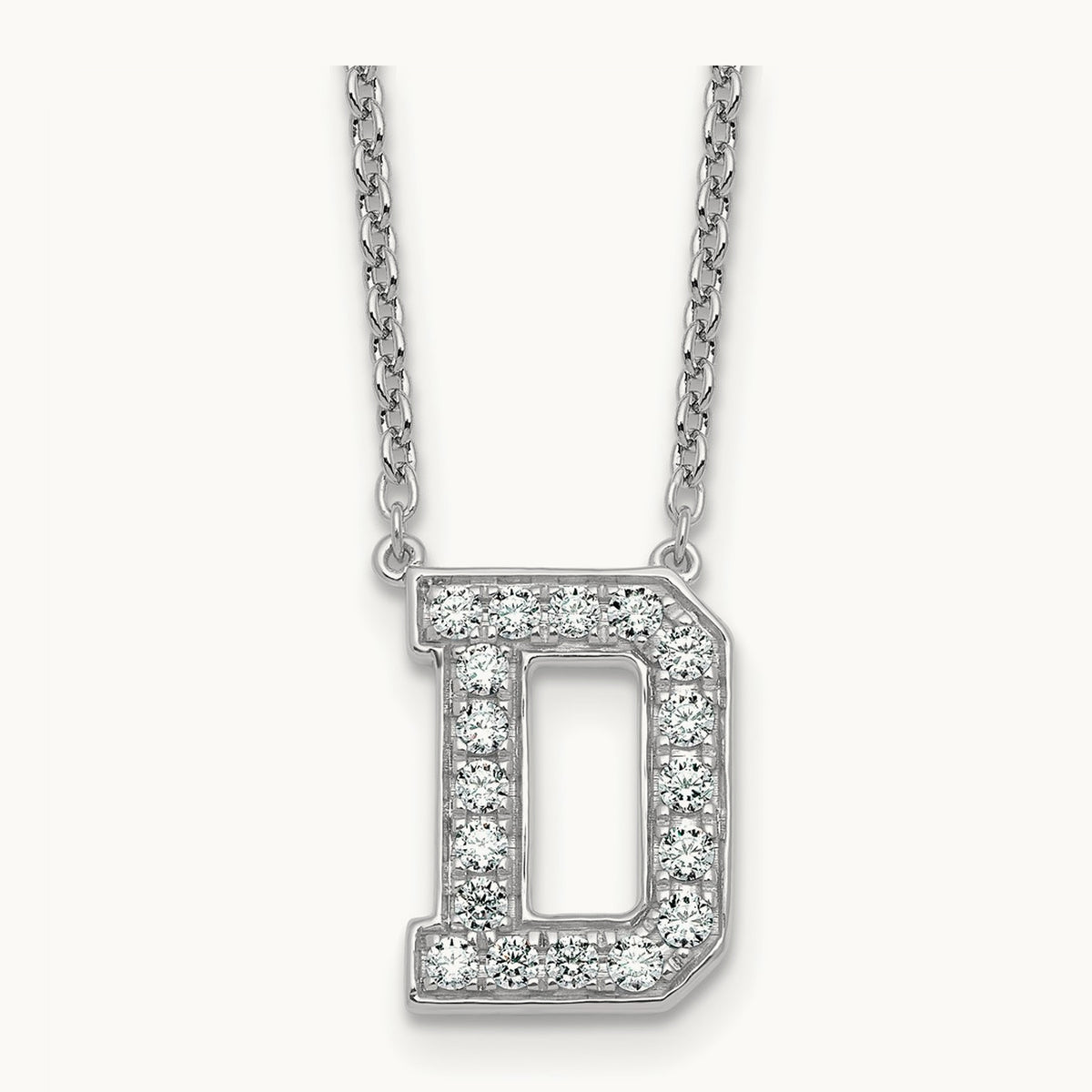 Initial Necklace — 14K White Gold, D, 1/2 ct