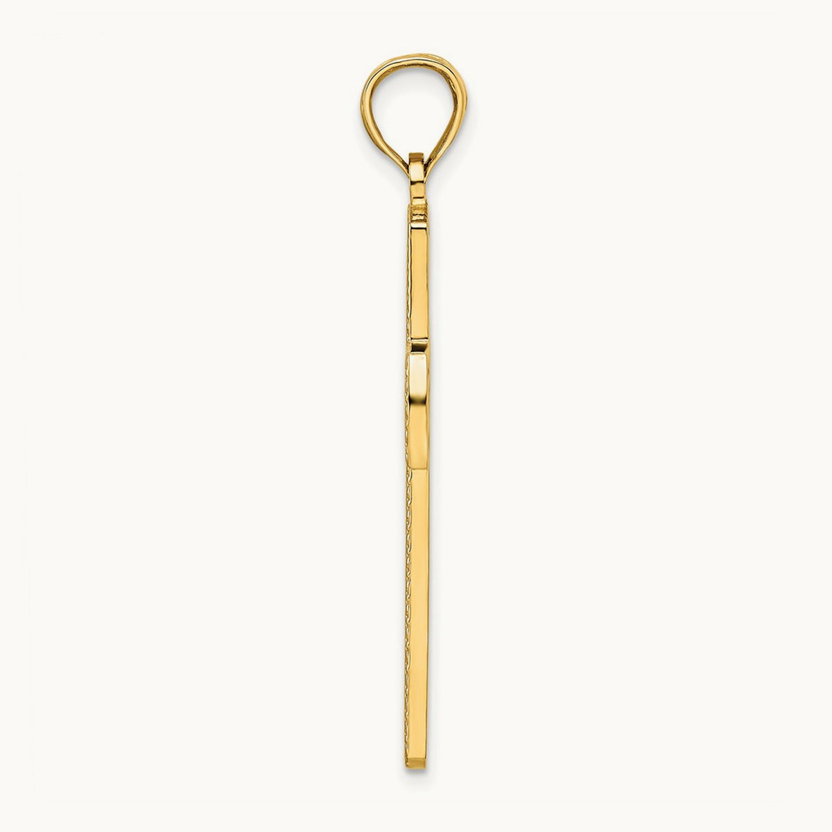 Beaded & Polished Cross Pendant — 44.33mm