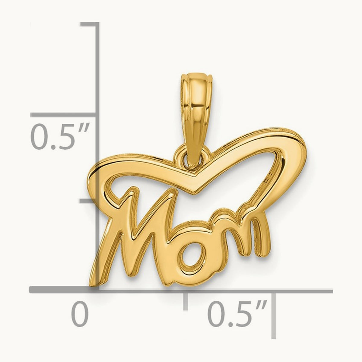 Polished Mom Pendant, 14K