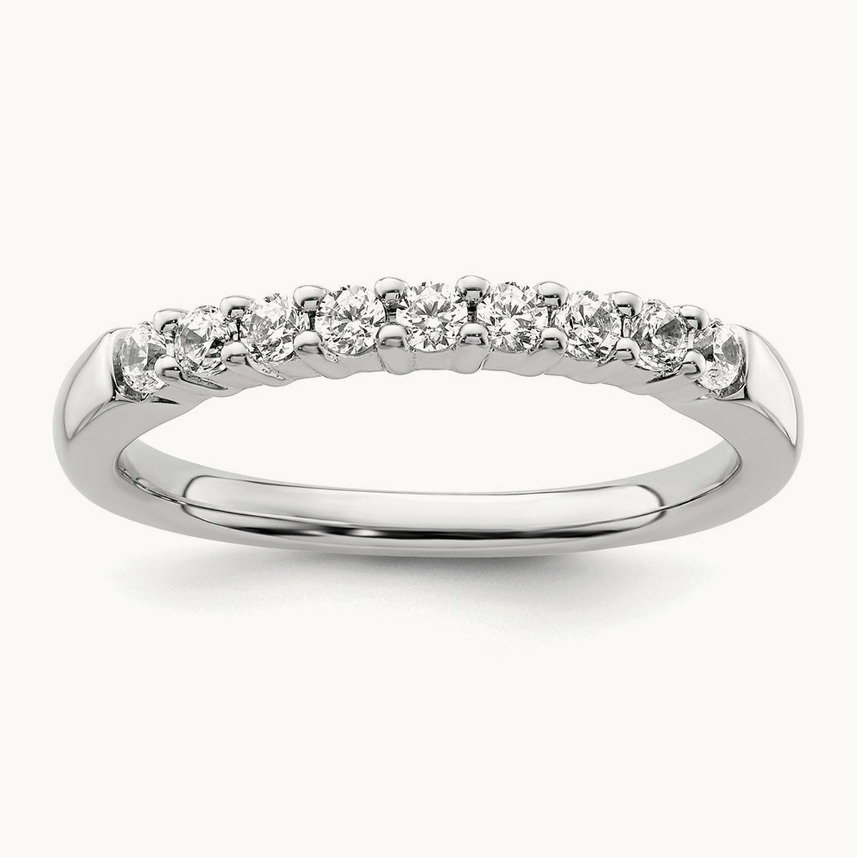 9-Stone Diamond Band, 14K White Gold