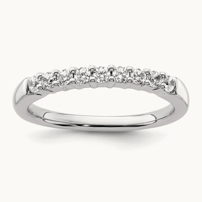 9-Stone Diamond Band, 14K White Gold