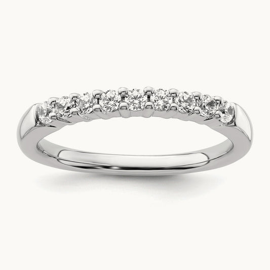 9-Stone Diamond Band, 14K White Gold