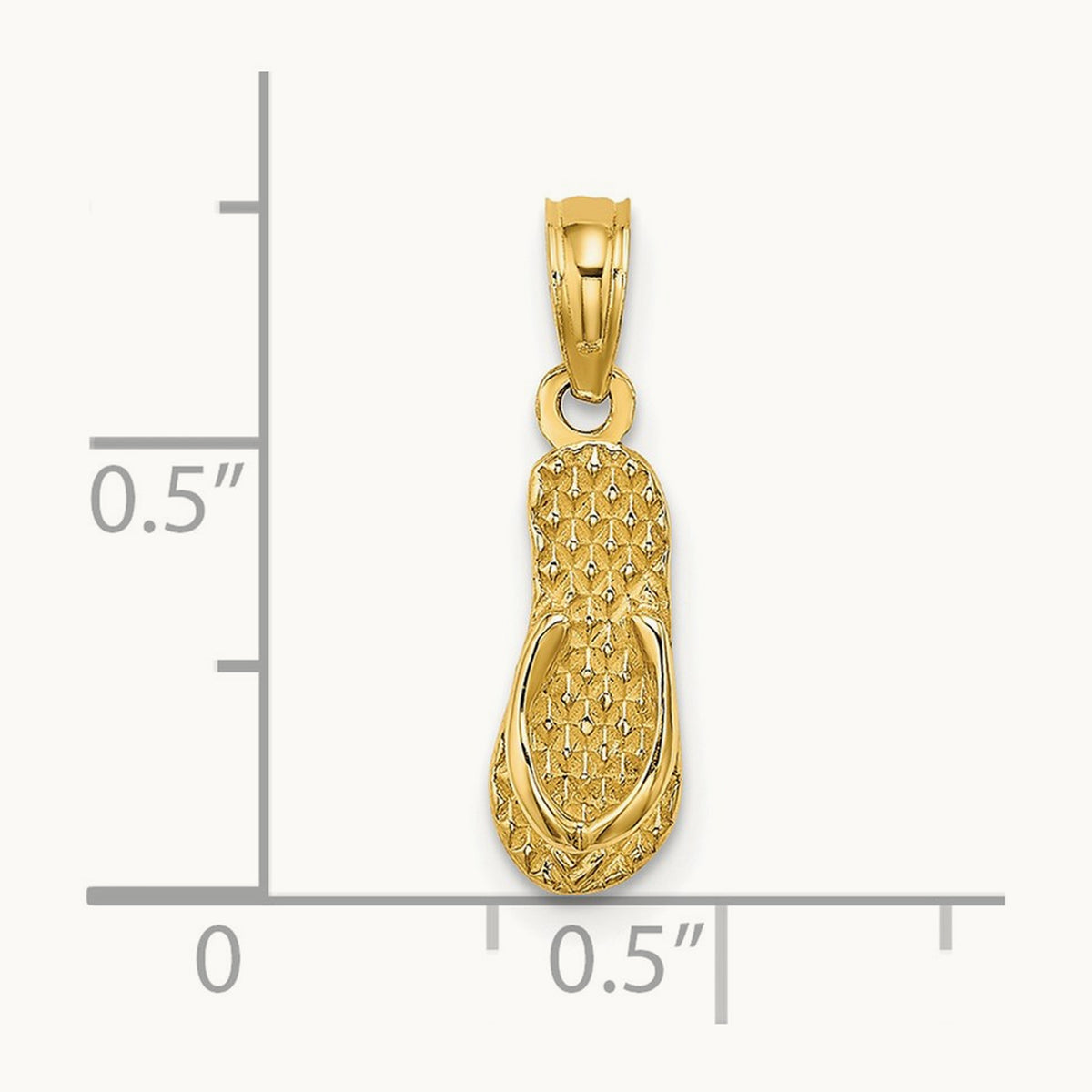 3D REHOBOTH Single Flip-flop Charm, 14K