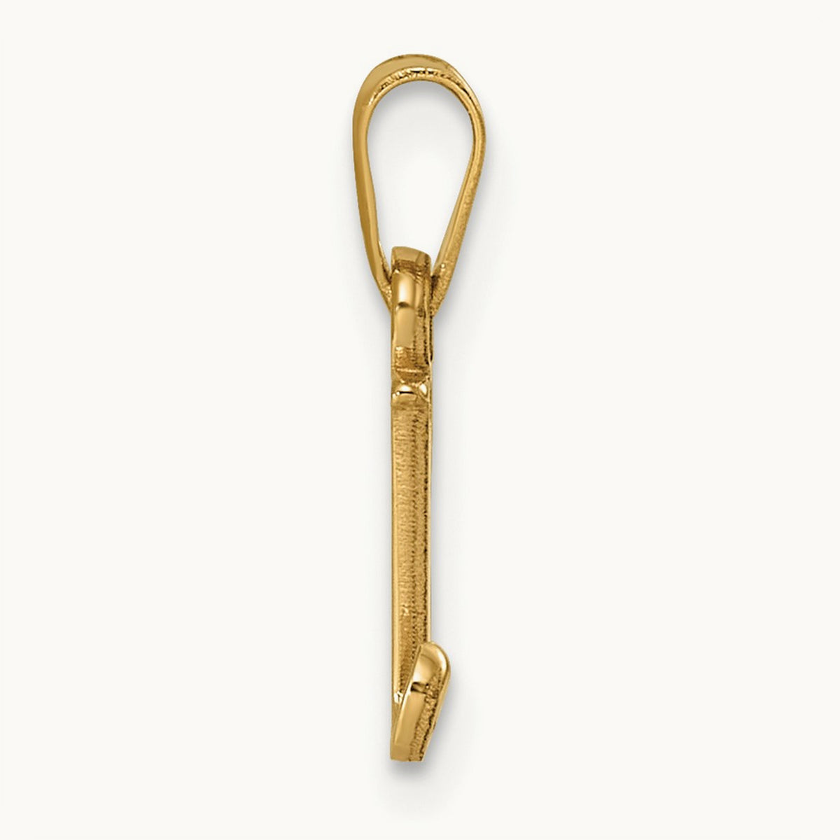 Polished Block Initial Pendant — 14K Yellow Gold, J