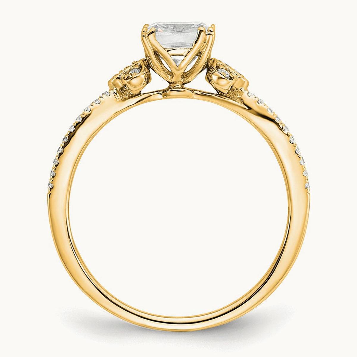 Cushion Split Shank Semi-Mount Engagement Ring — 3/4 ct, 7
