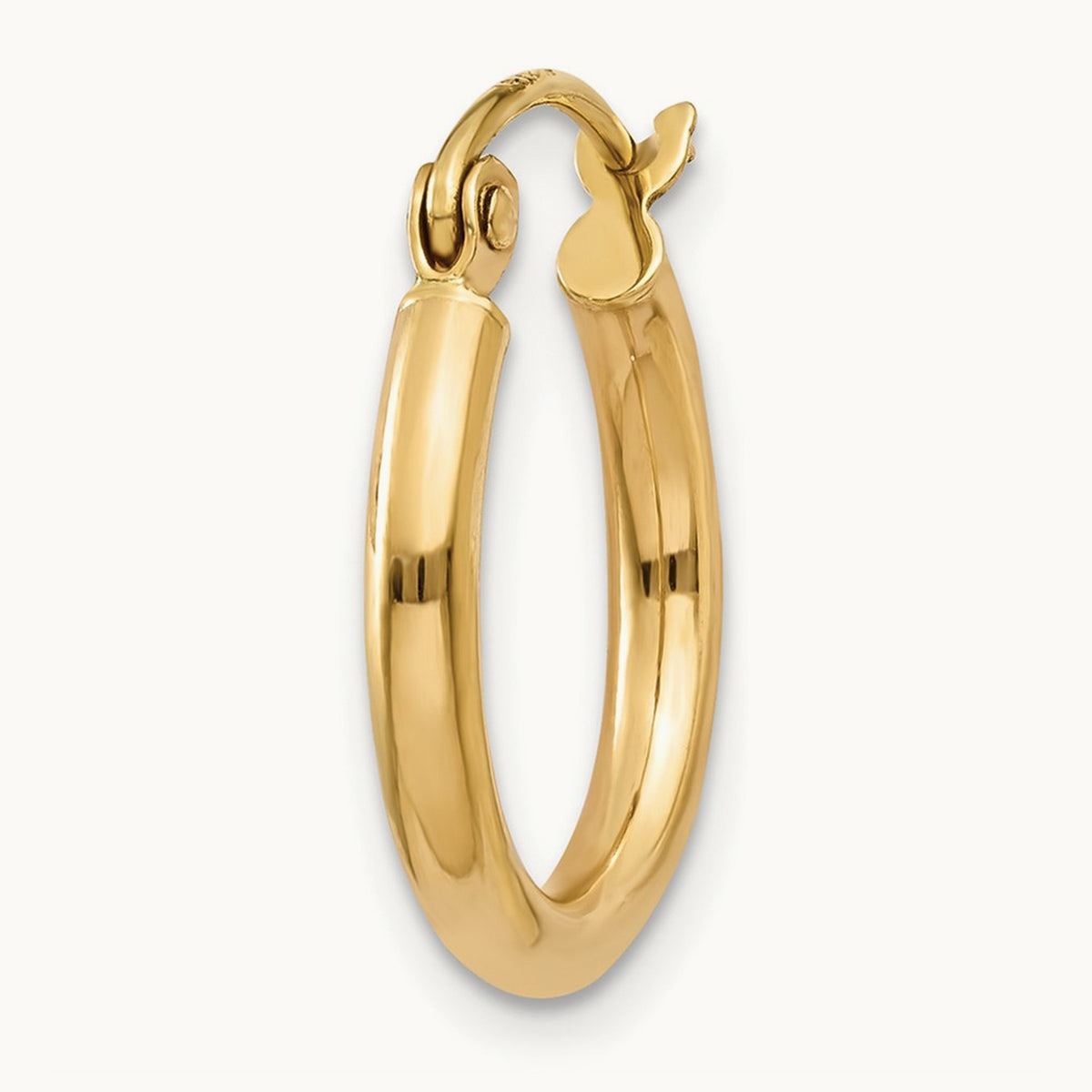 Single 14k Polished 2x15mm Tube Hoop Earring