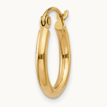 Single 14k Polished 2x15mm Tube Hoop Earring