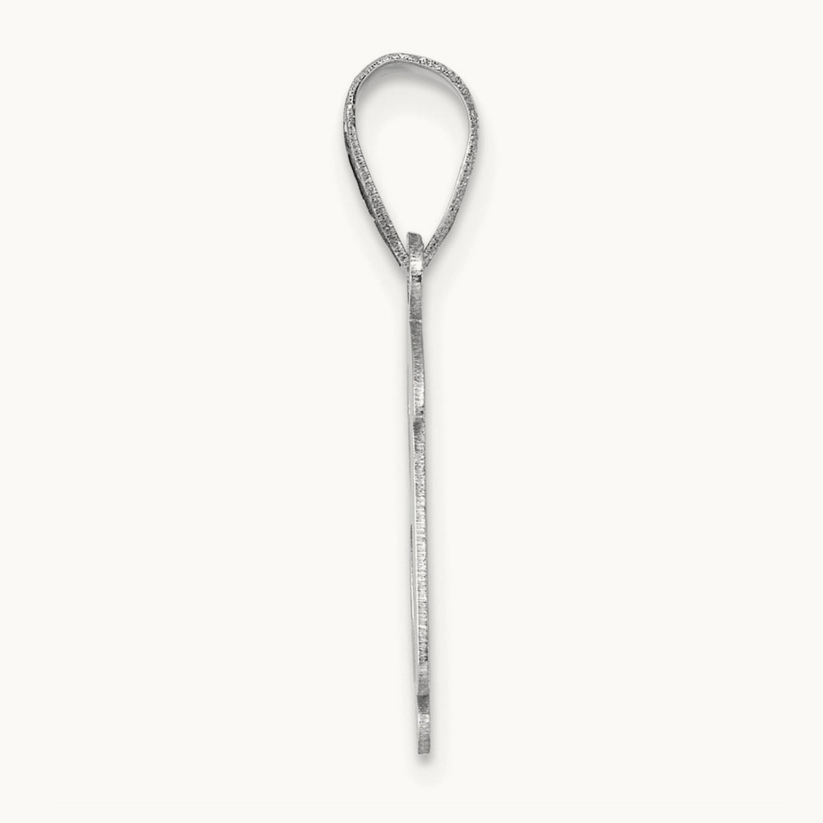 Polished Script Initial Pendant — 14K White Gold, B