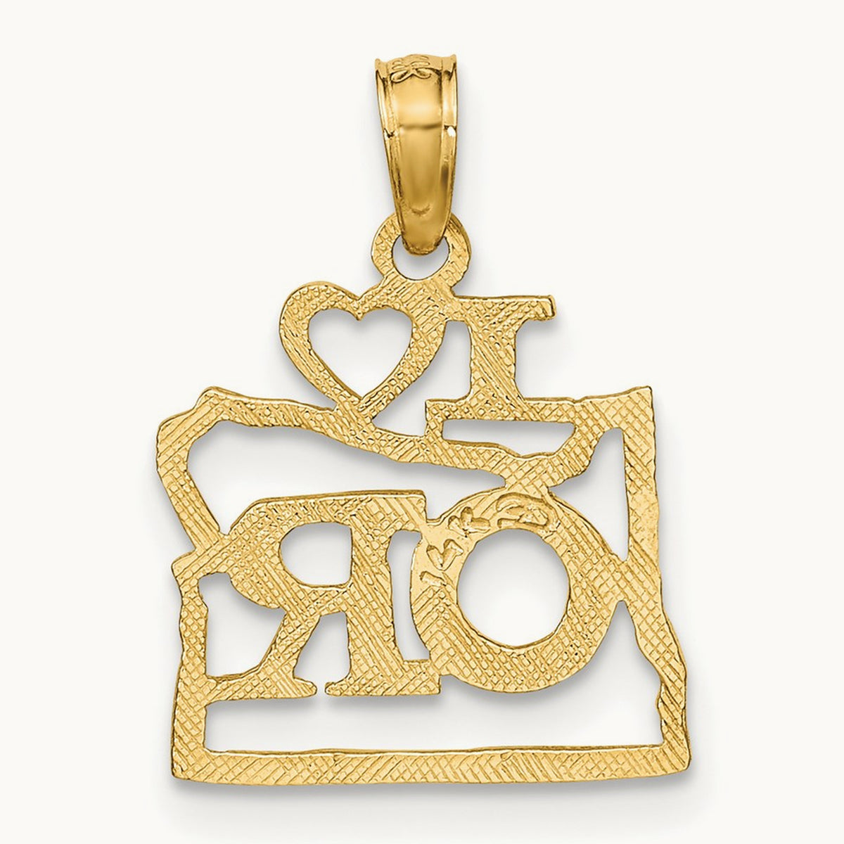 Solid Oregon State Pendant, 14K