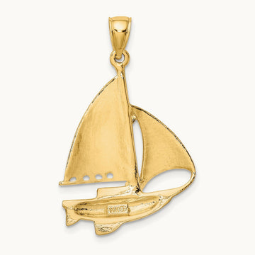 Polished Sailboat Charm — 33.8mm