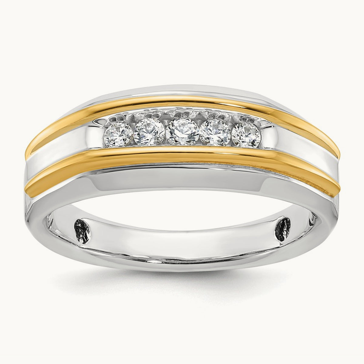 5 Stone Men's Ring, 0.25 ct tw Lab-Grown Diamond