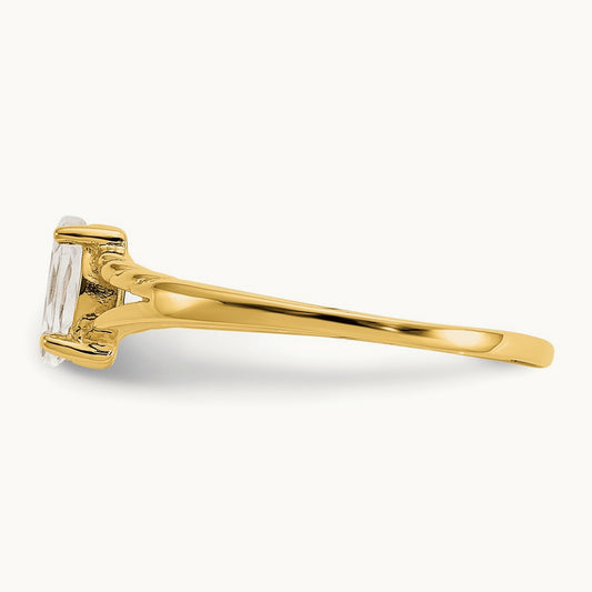 Topaz Birthstone Ring, 14K White