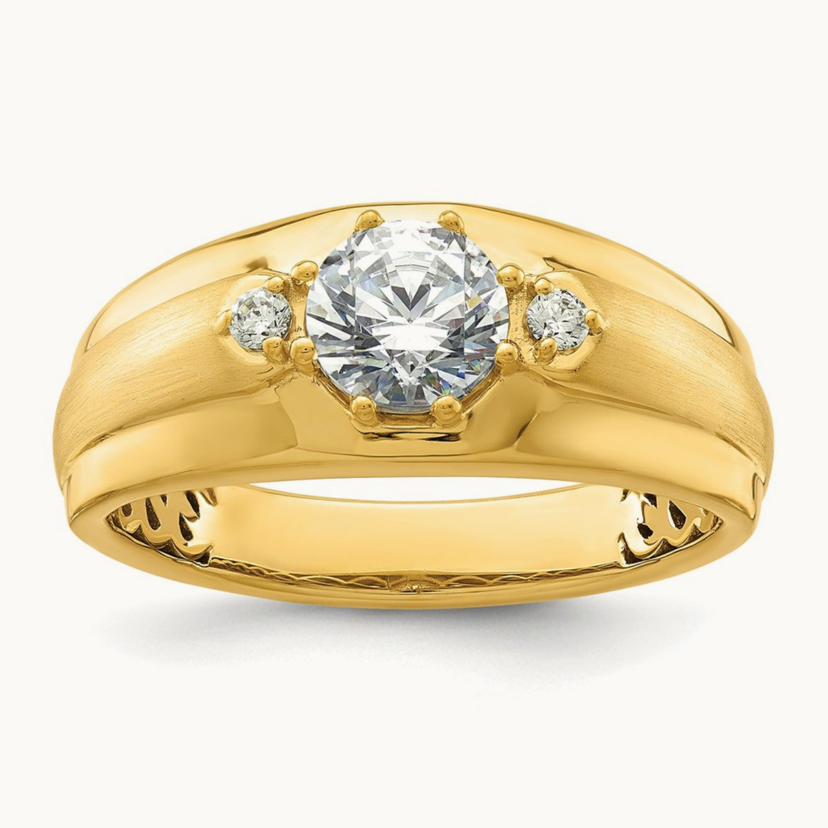 Semi-Mount Men's Ring, 0.05 ct tw Lab-Grown Diamond