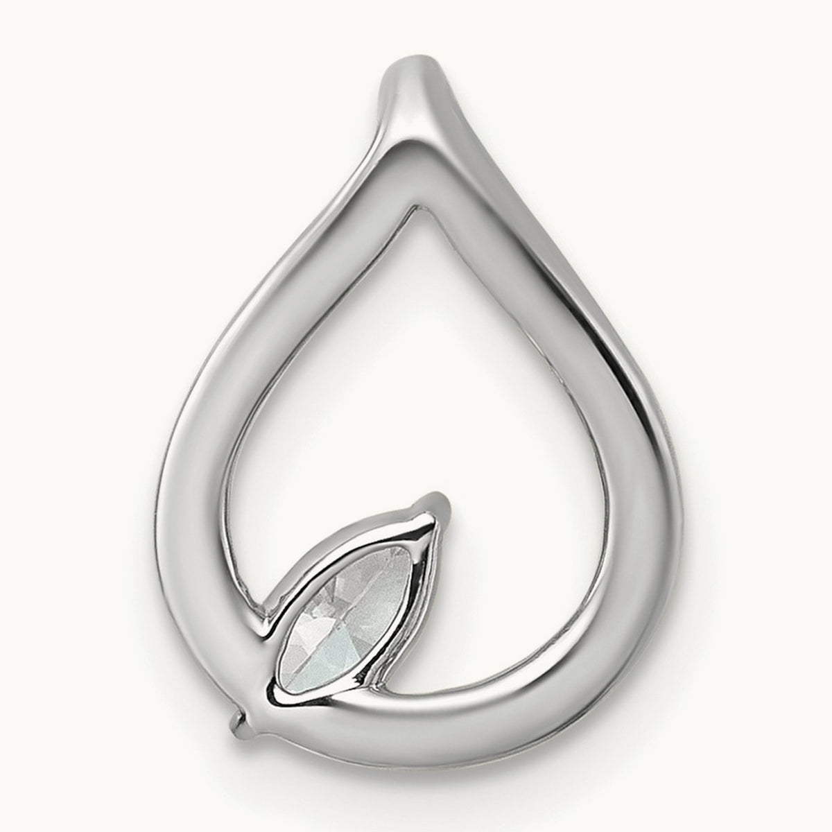 Teardrop Chain Slide Pendant, 0.25 ct tw Lab-Grown Diamond — 14K White Gold