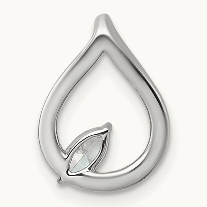 Teardrop Chain Slide Pendant, 0.25 ct tw Lab-Grown Diamond — 14K White Gold