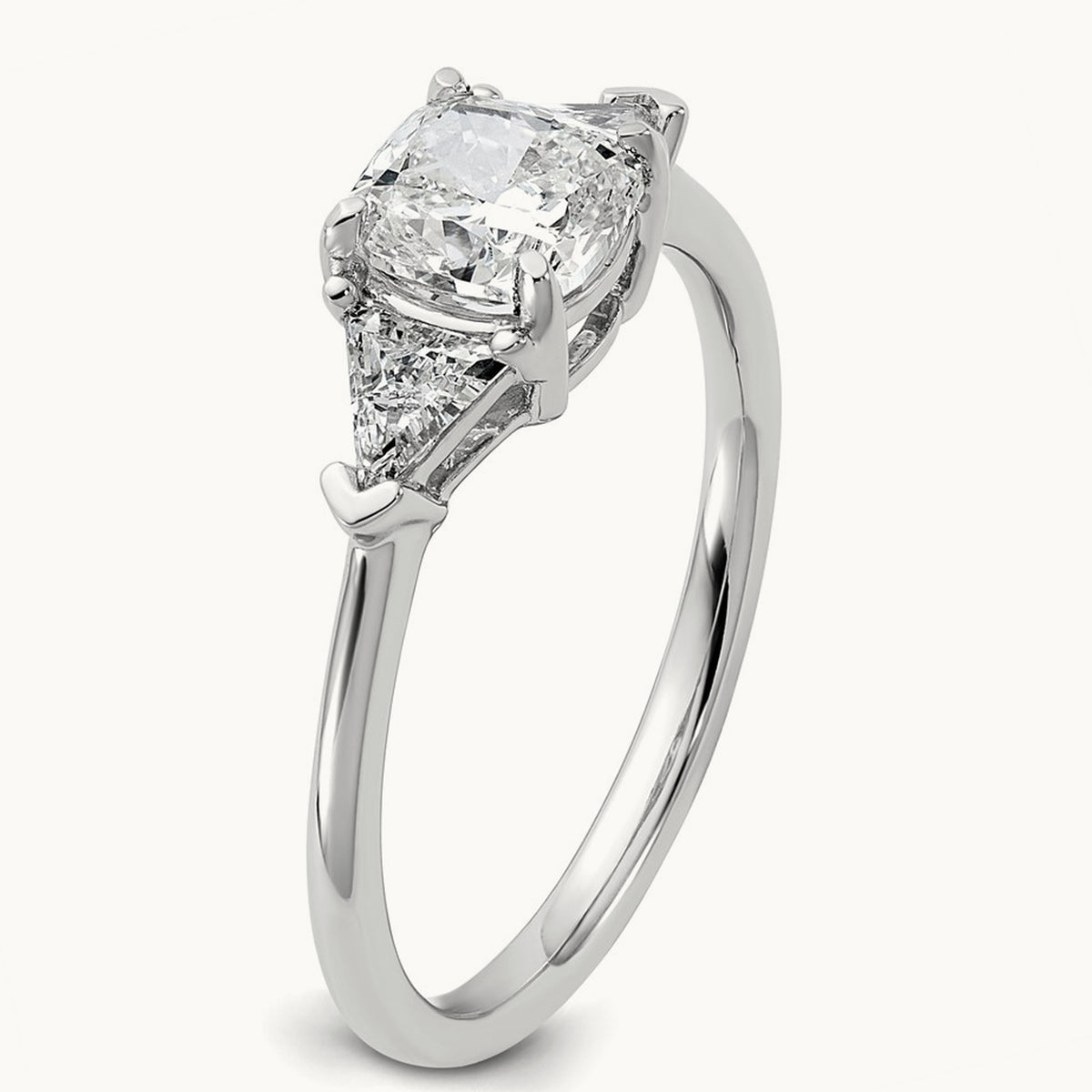 Triangle Cushion Semi-Mount Engagement Ring, 0.50-1.00 ct tw Lab-Grown Diamond — 1/2 ct, 14K White Gold