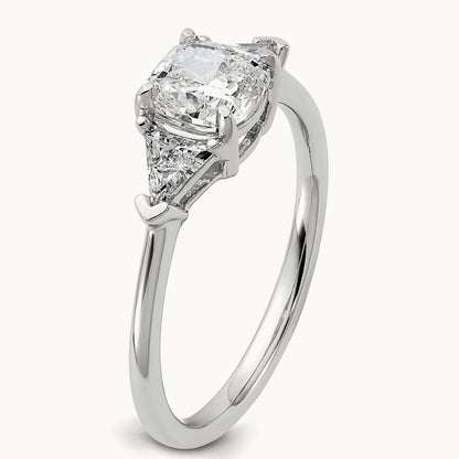 Triangle Cushion Semi-Mount Engagement Ring, 0.50-1.00 ct tw Lab-Grown Diamond — 1/2 ct, 14K White Gold