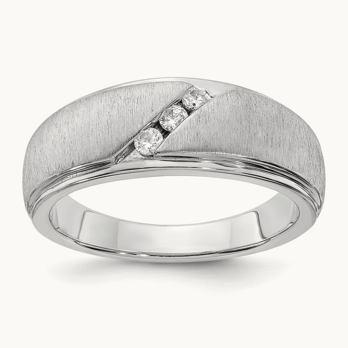 Diamond Men's Band, 14K White Gold