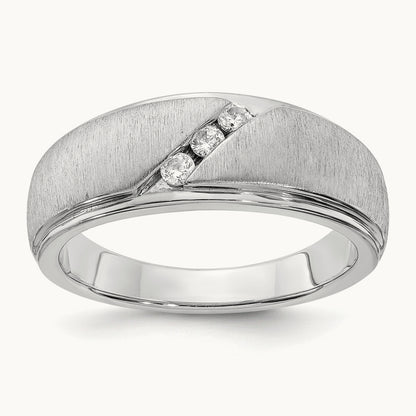 Diamond Men's Band, 14K White Gold
