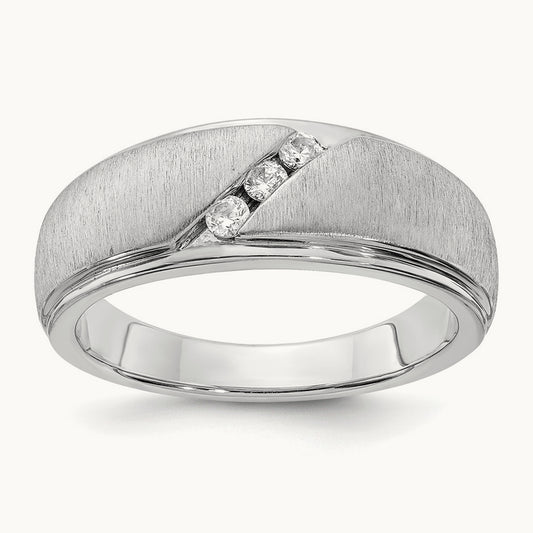 Diamond Men's Band, 14K White Gold