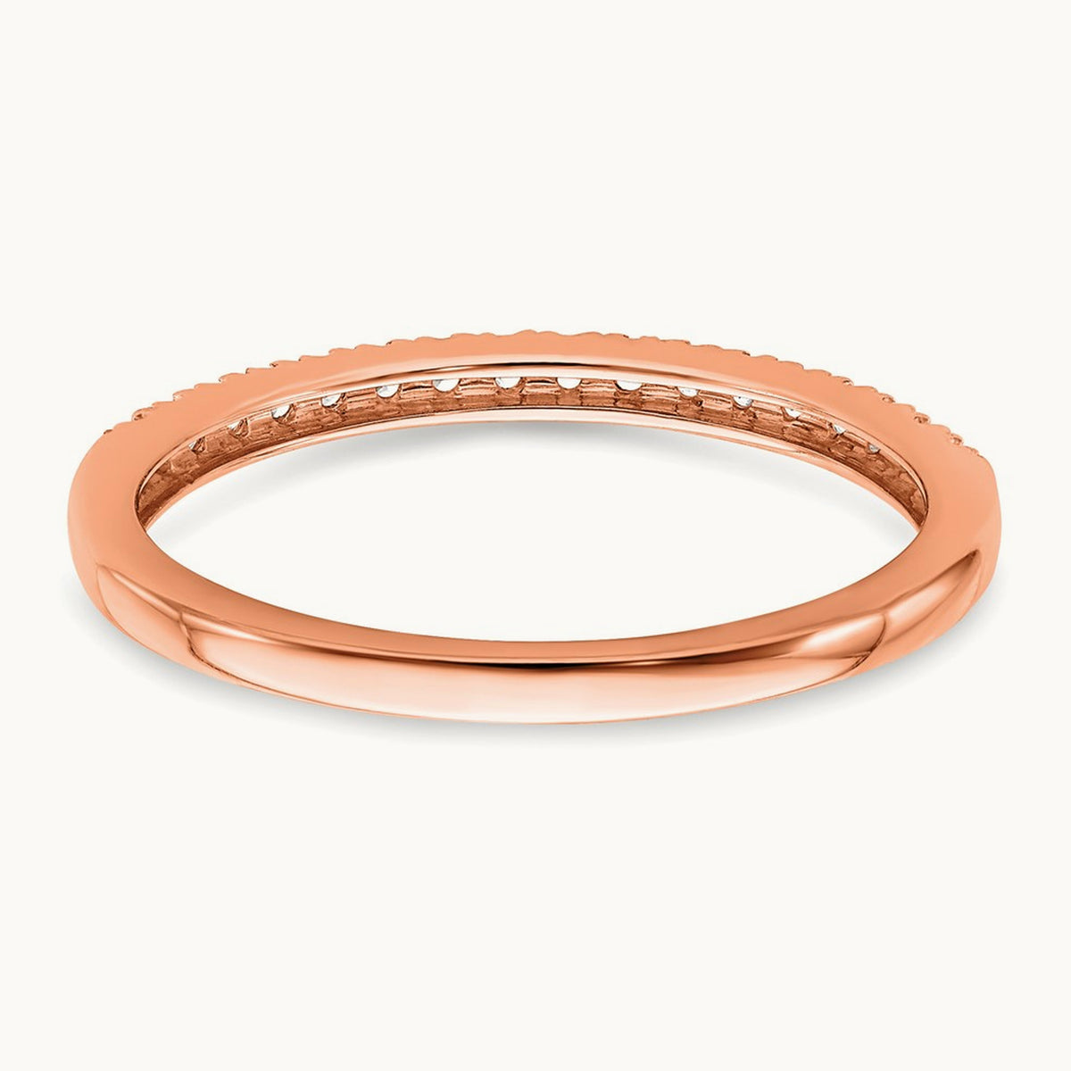 Half-Way Pavé Wedding Band — 14K Rose Gold, 7