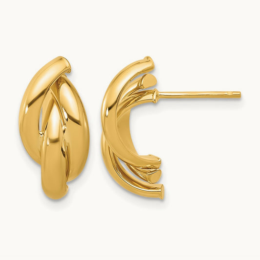 Polished Twisted Post Earrings — 17.53mm