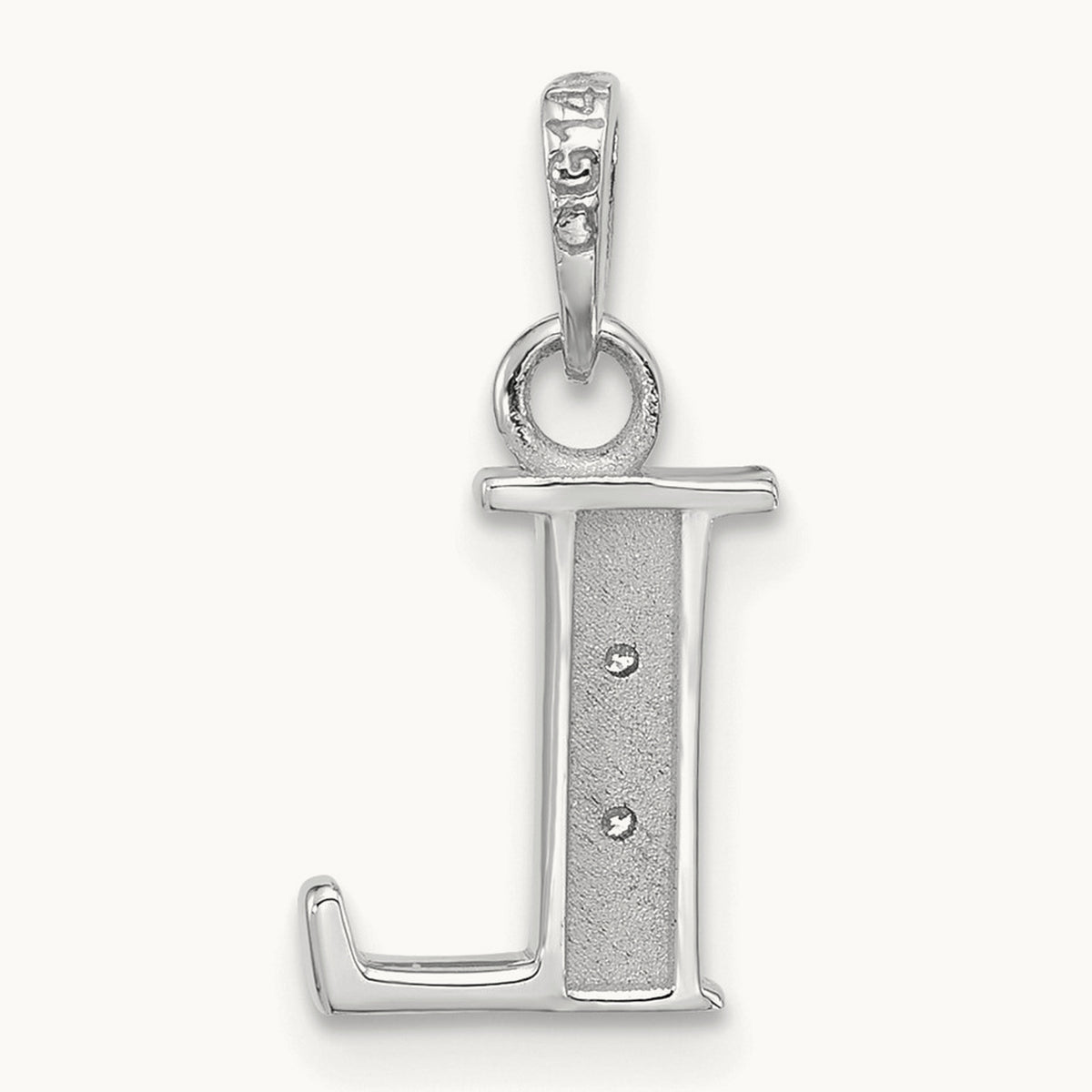 Diamond Letter L Initial Pendant, 14K White Gold