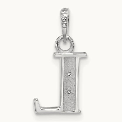 Diamond Letter L Initial Pendant, 14K White Gold