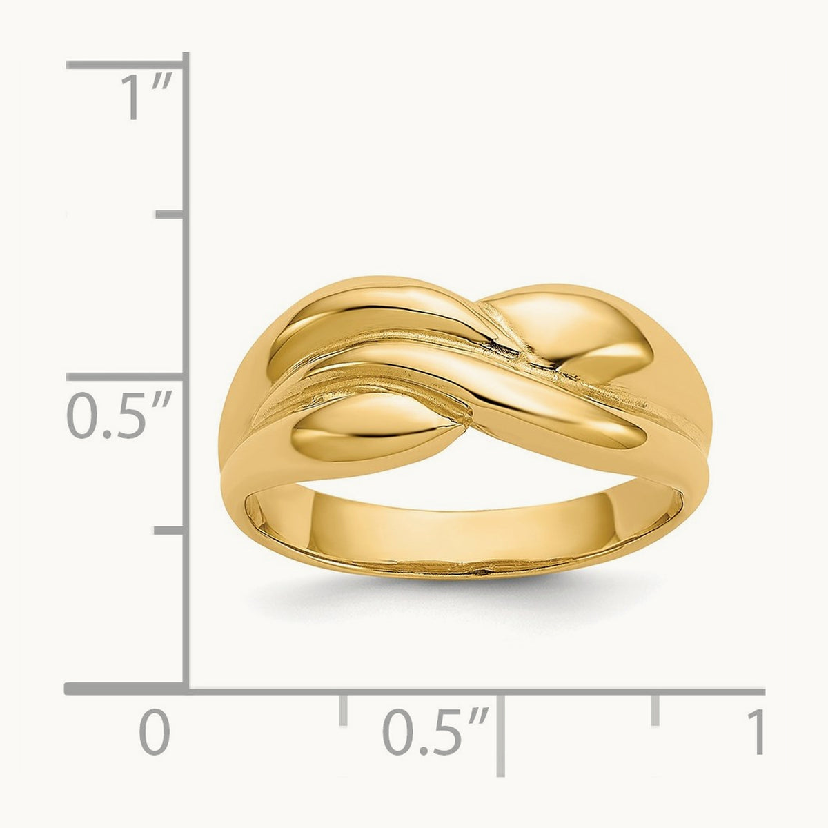 Polished Twisted Dome Ring, 14K