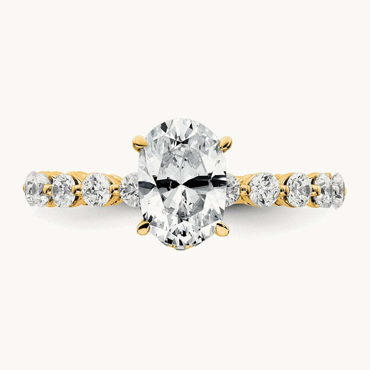 Oval Engagement Ring, 2.50 ct tw Lab-Grown Diamond — 14K Yellow Gold