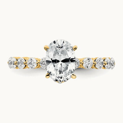 Oval Engagement Ring, 2.50 ct tw Lab-Grown Diamond — 14K Yellow Gold