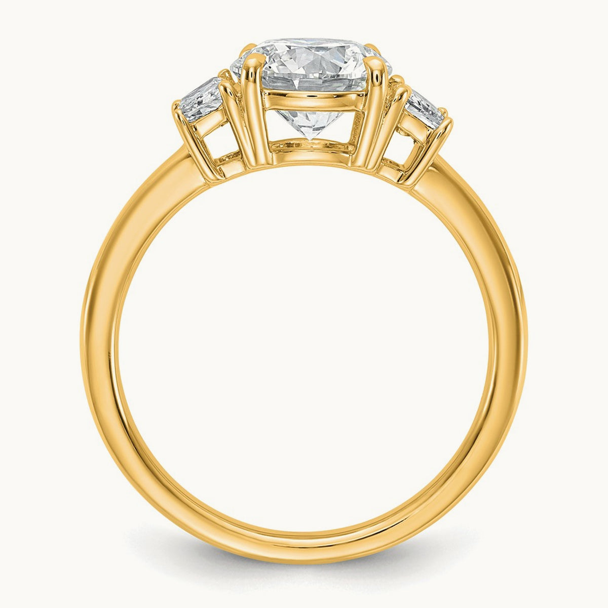 Trapezoid Sidestones Engagement Ring, 3/8-3 3/4 ct Lab-Grown Diamond — 14K Yellow Gold