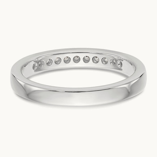 11-Stone Diamond Channel Band, 14K White Gold