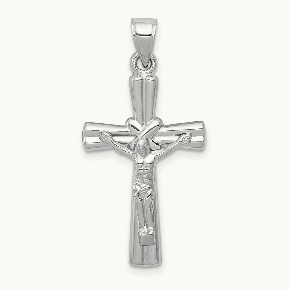 Reversible Crucifix Pendant — 14K White Gold, 34mm