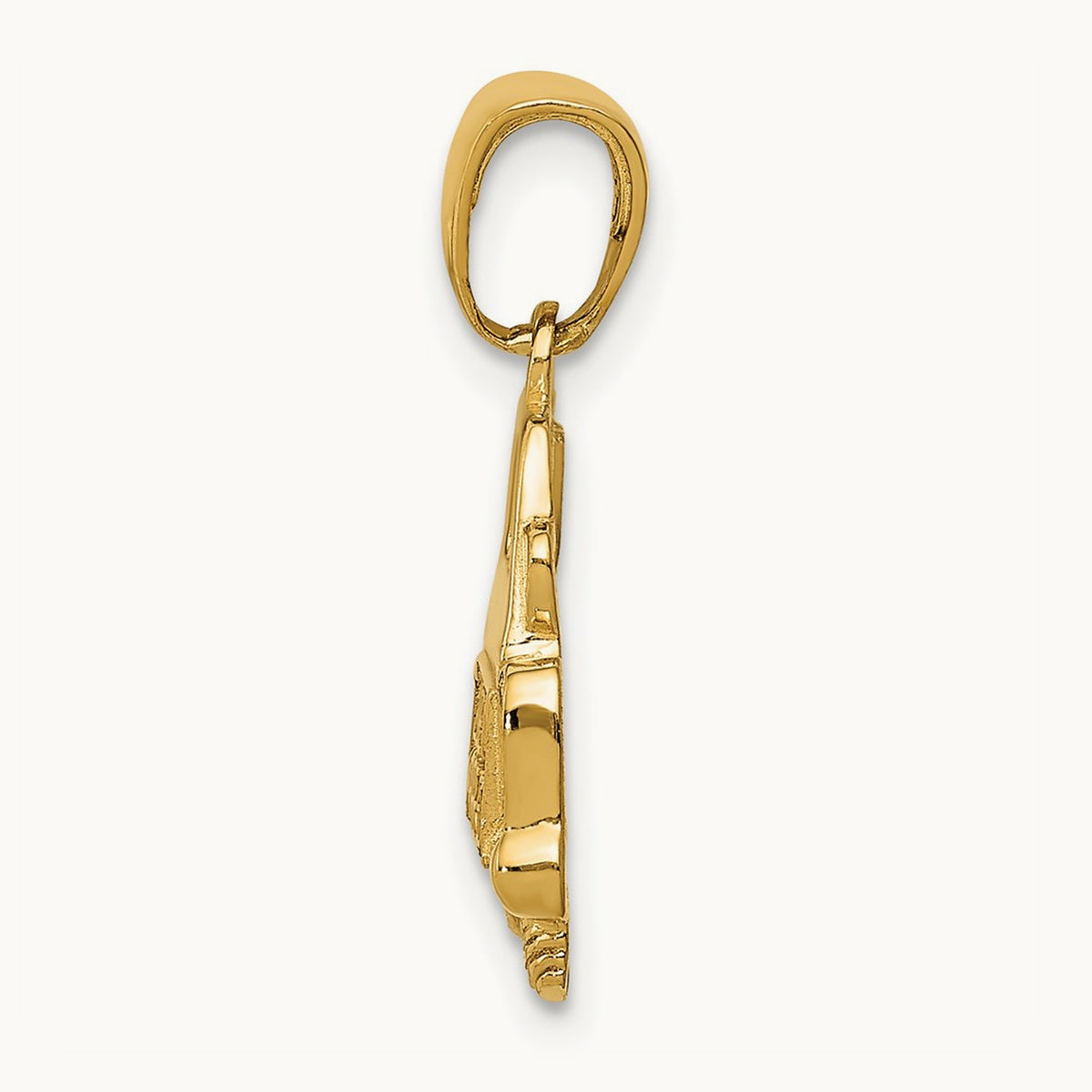 Polished and Textured Just Married Pendant, 14K