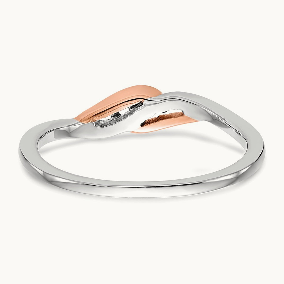 First Promise Comp. Diamond Promise/Eng Ring, 14K White Gold with Rose Gold