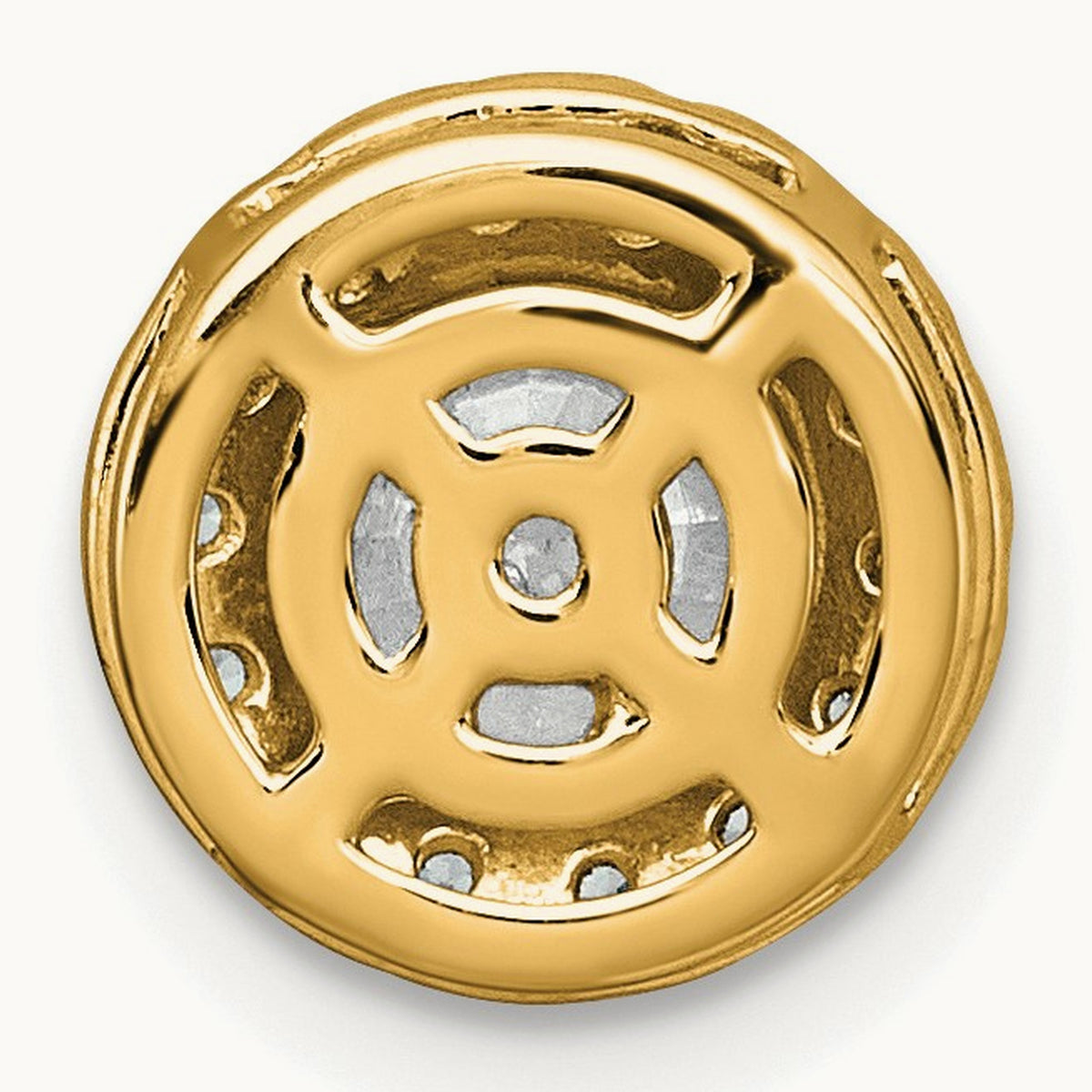 Round Halo Chain Slide Pendant, 0.25-5.00 ct tw Lab-Grown Diamond — 1 1/4 ct, 14K Yellow Gold