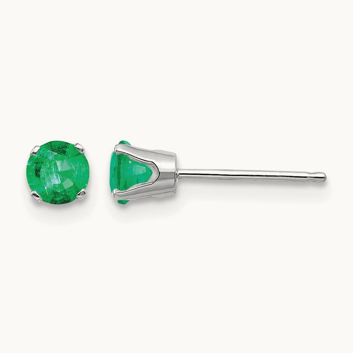 Emerald Stud Earrings — 4mm