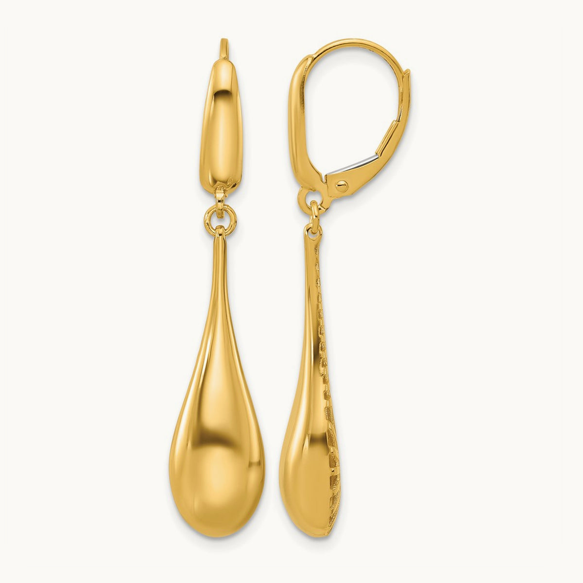 Polished Teardrop Dangle Leverback Earrings — Leslie's — photo set