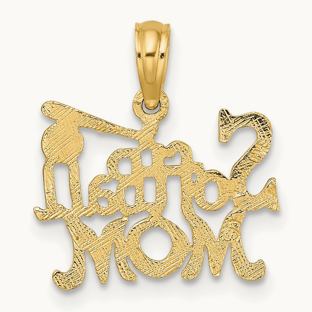 SOFTBALL MOM w/ Bat And Ball Charm, 14K