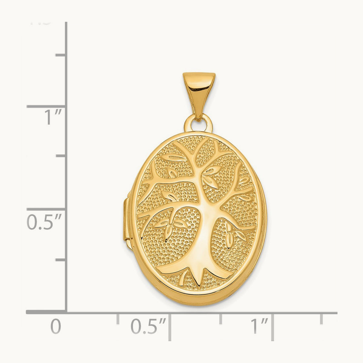 21x16mm Oval Tree Locket — 14K Yellow Gold